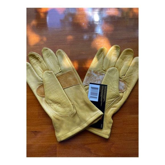 Terra Cowhide Leather Work Gloves Tan NWT Sz M - Picture 6 of 13